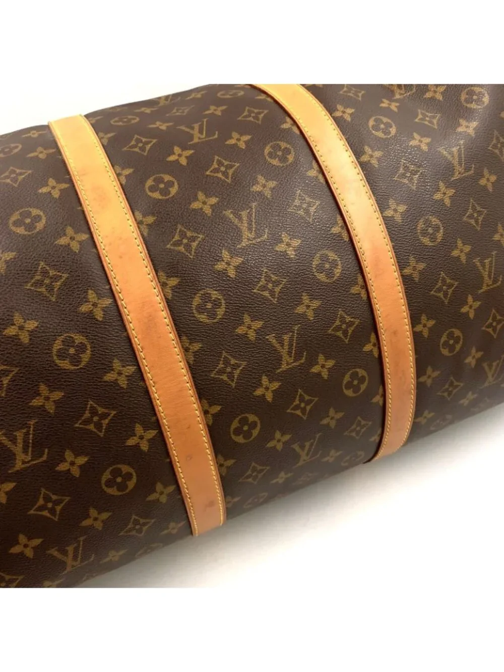 Louis Vuitton Keepall 60 Monogram Leather Brown Light Boston Bag Gold